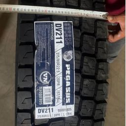 لاستیک خودرو پگاسوس مدل DV211 (گل عقب، پهن) سایز 315/80R22.5 (تاریخ تولید 2026)